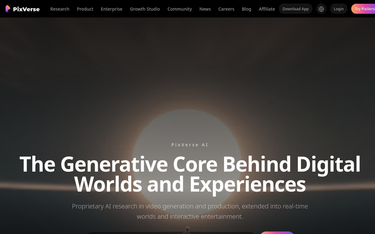 PixVerse website screenshot