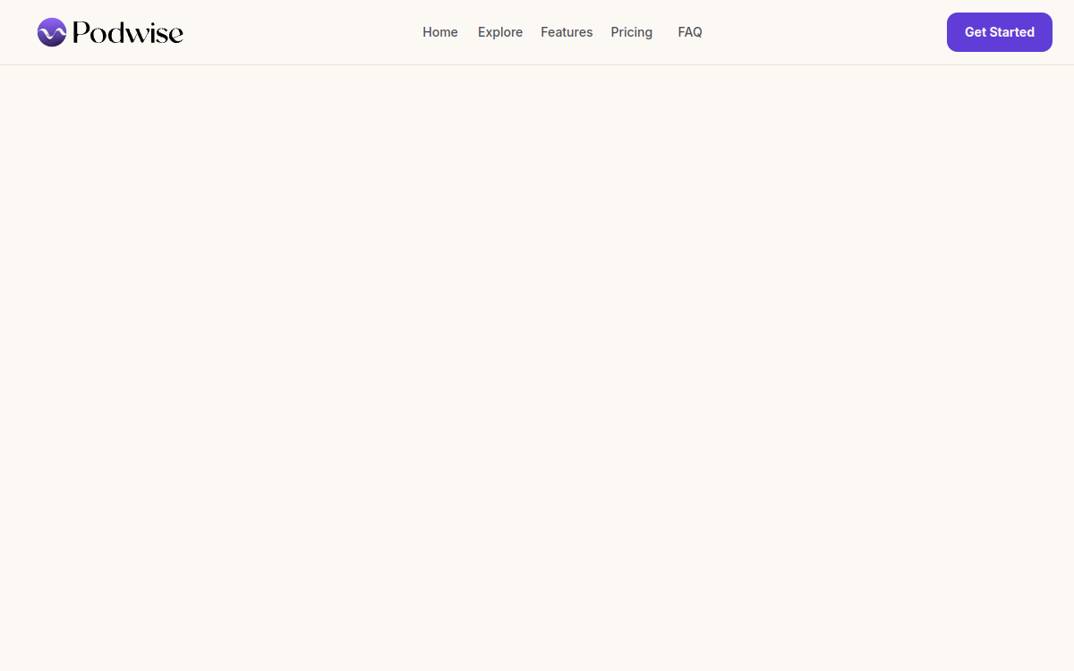 Podwise AI website screenshot