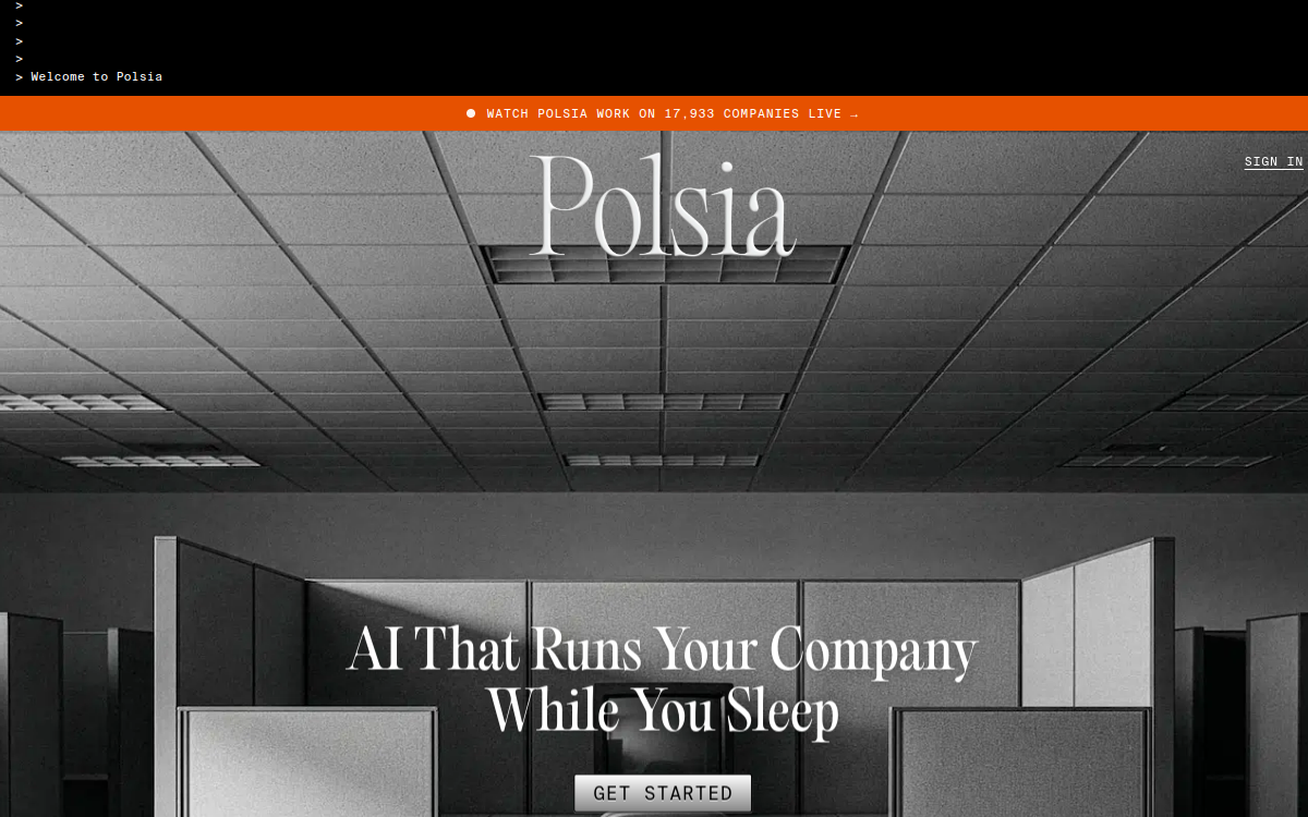 Polsia website screenshot