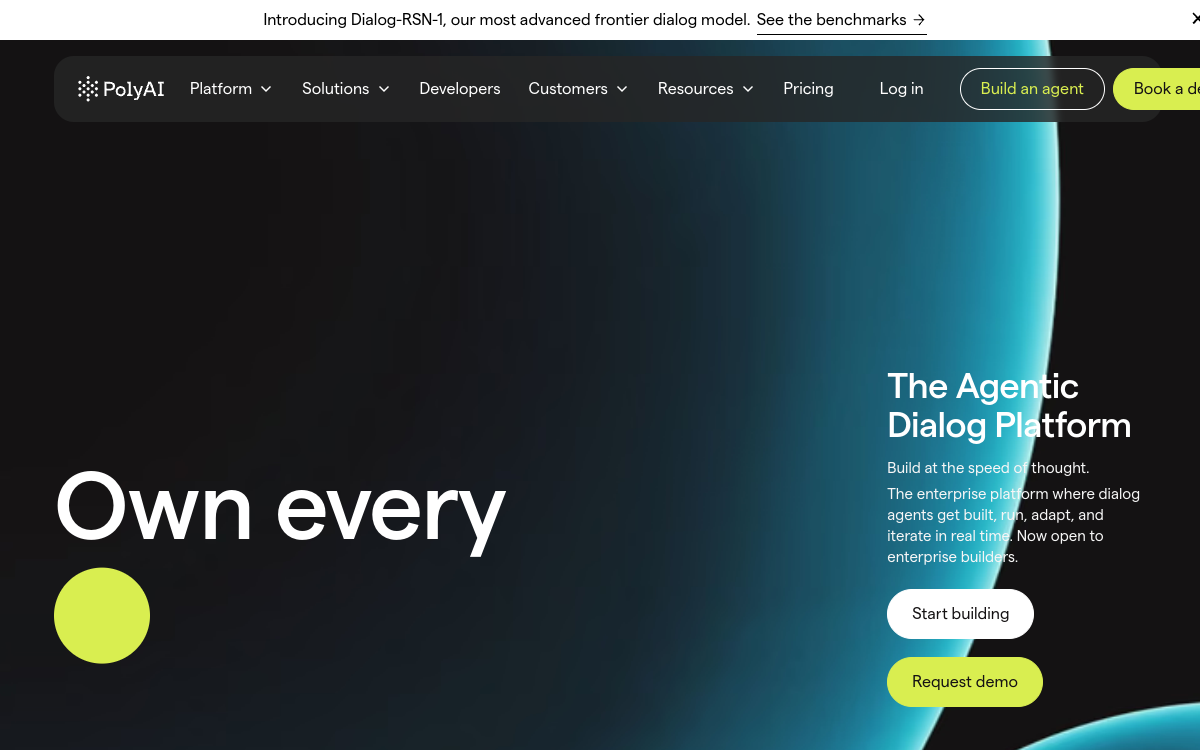 Poly ai ai website screenshot