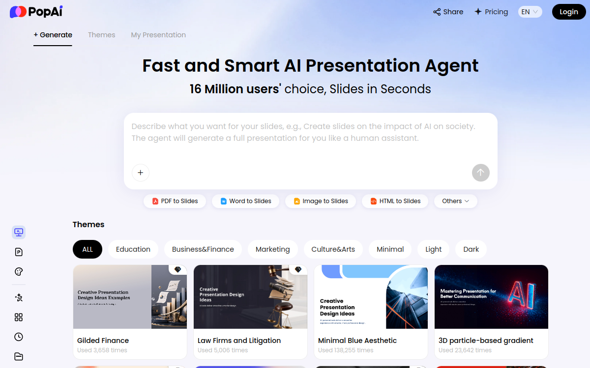 PopAi website screenshot