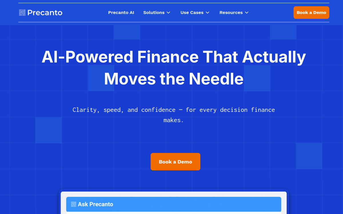 Precanto website screenshot
