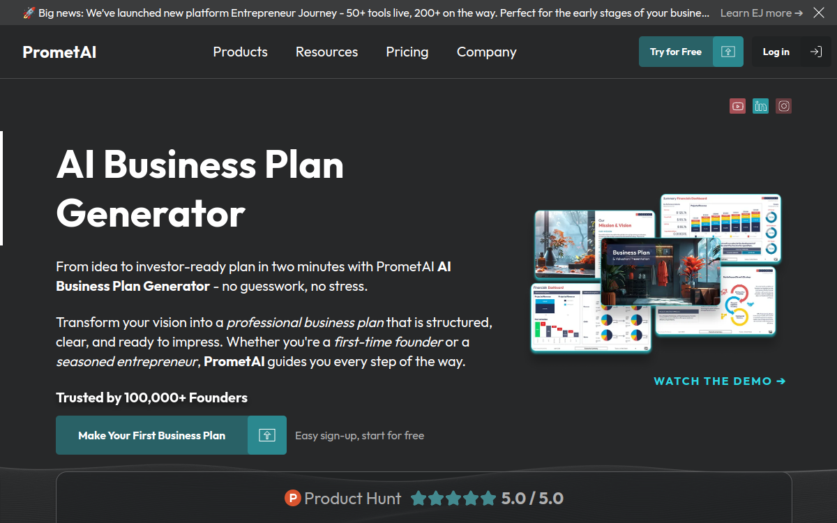 PrometAI website screenshot