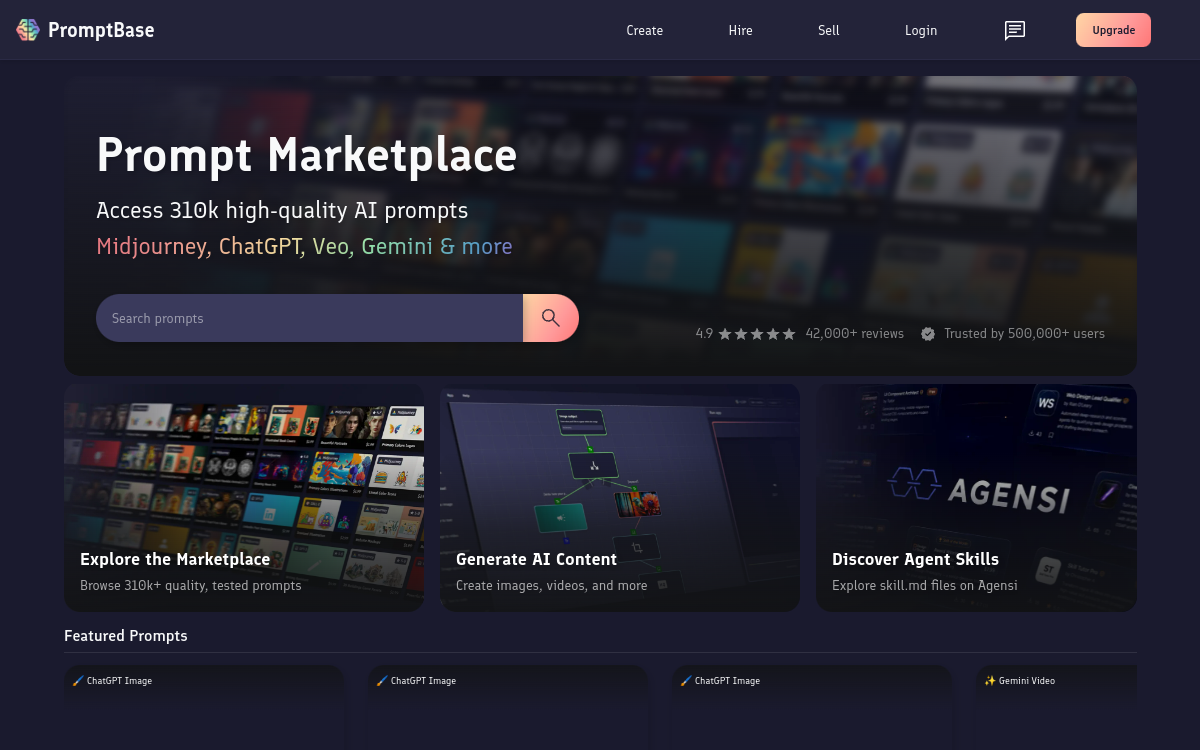 PromptBase website screenshot