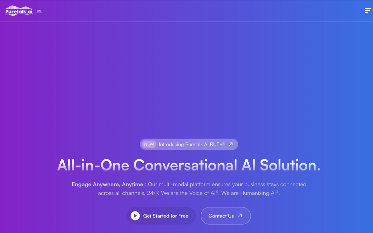 Puretalk.ai website screenshot