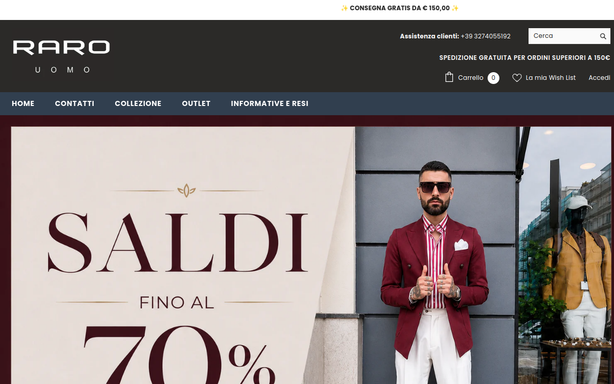 Raro Uomo — desktop