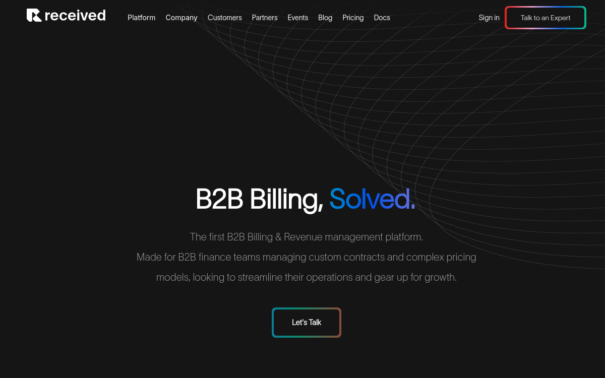 Received website screenshot