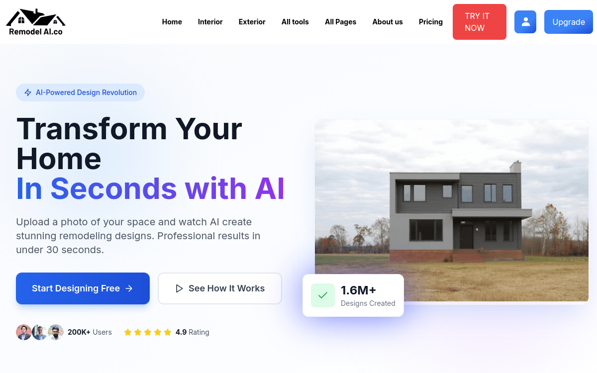 Remodel AI website screenshot