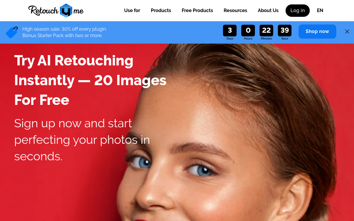 Retouch4me website screenshot
