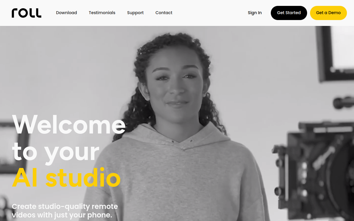 Roll website screenshot