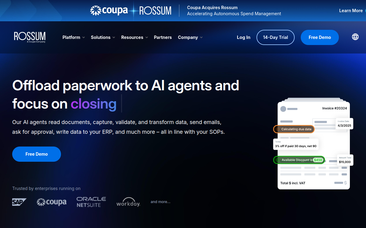 rossum.ai website screenshot