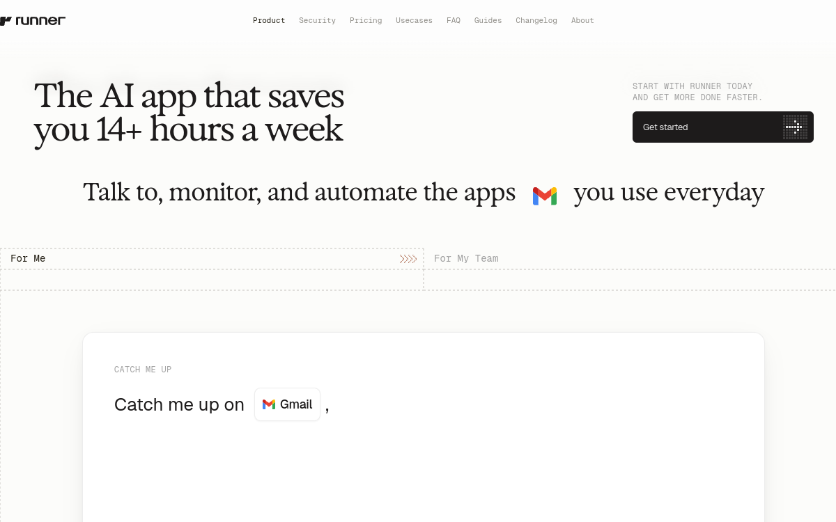 Runner website screenshot