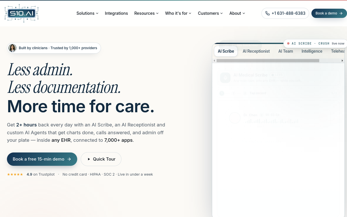 S10.AI website screenshot