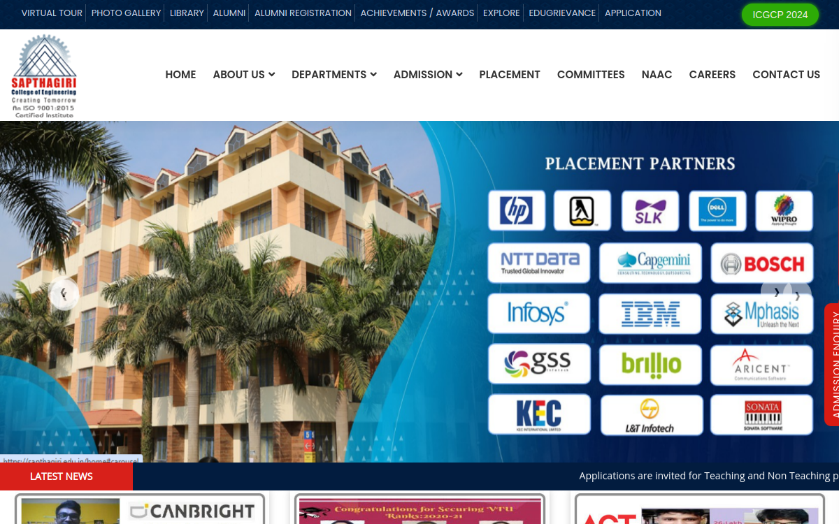 Saptagiri College of Engineering official campus