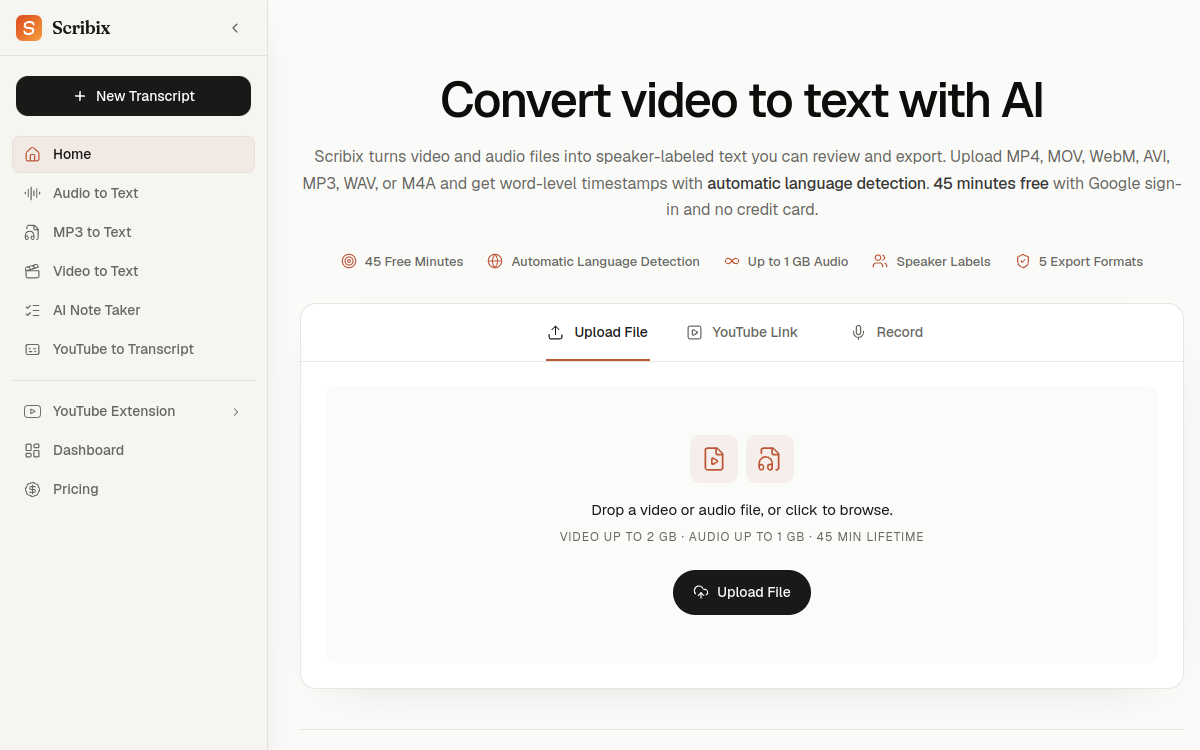 Scribix website screenshot