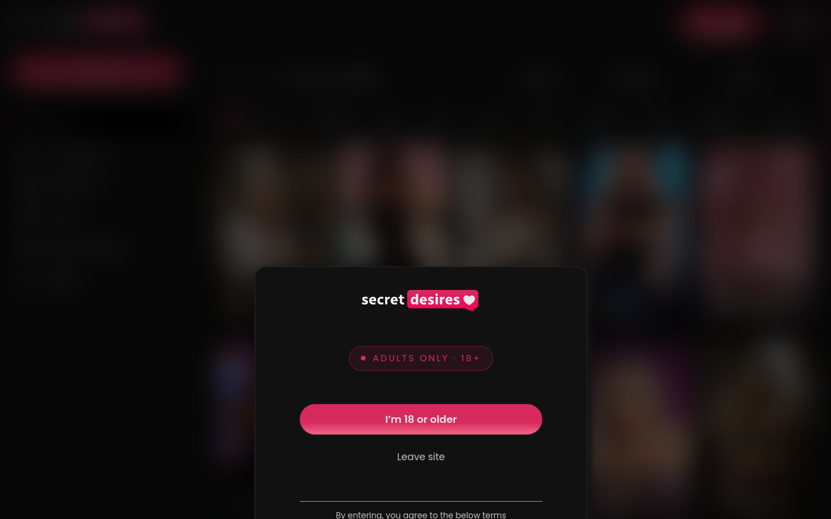 Secret Desires AI website screenshot