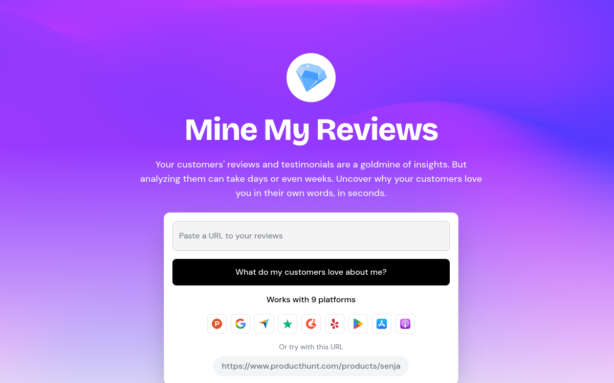 Mine My Reviews screenshot