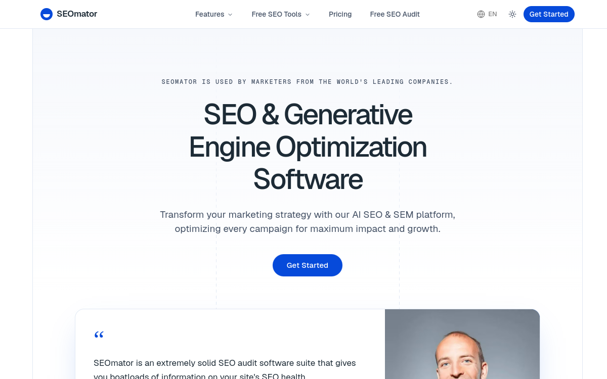 SEOmator website screenshot