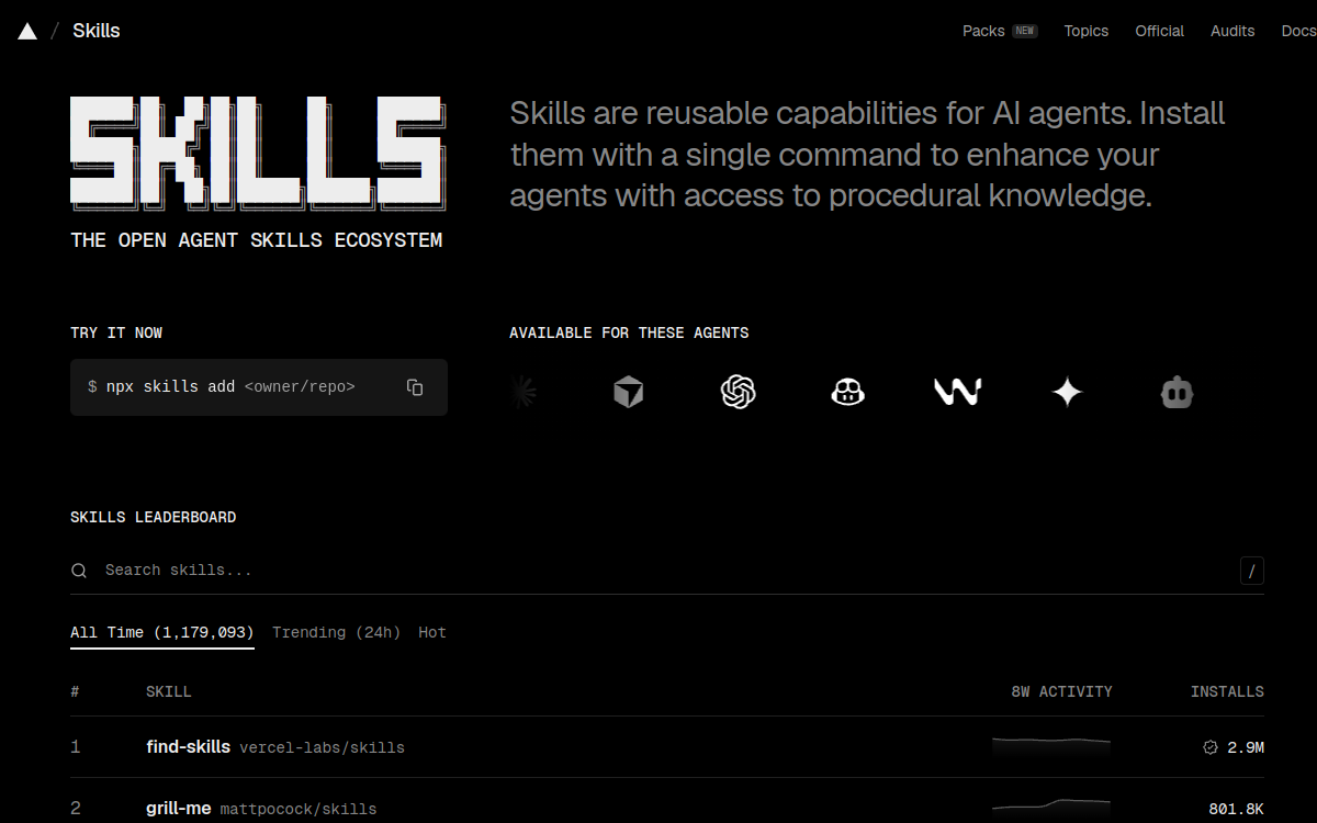 Agent Skills Leaderboard website screenshot