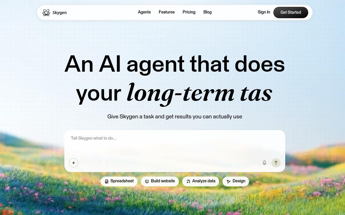 Skygen website screenshot