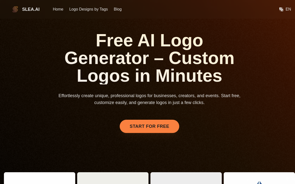 Slea.ai: Free AI Logo Generator website screenshot
