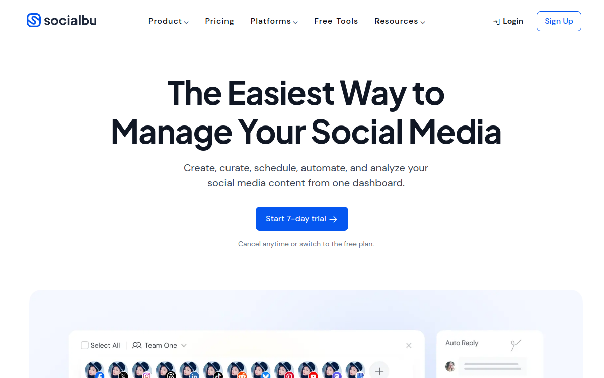 SocialBu website screenshot