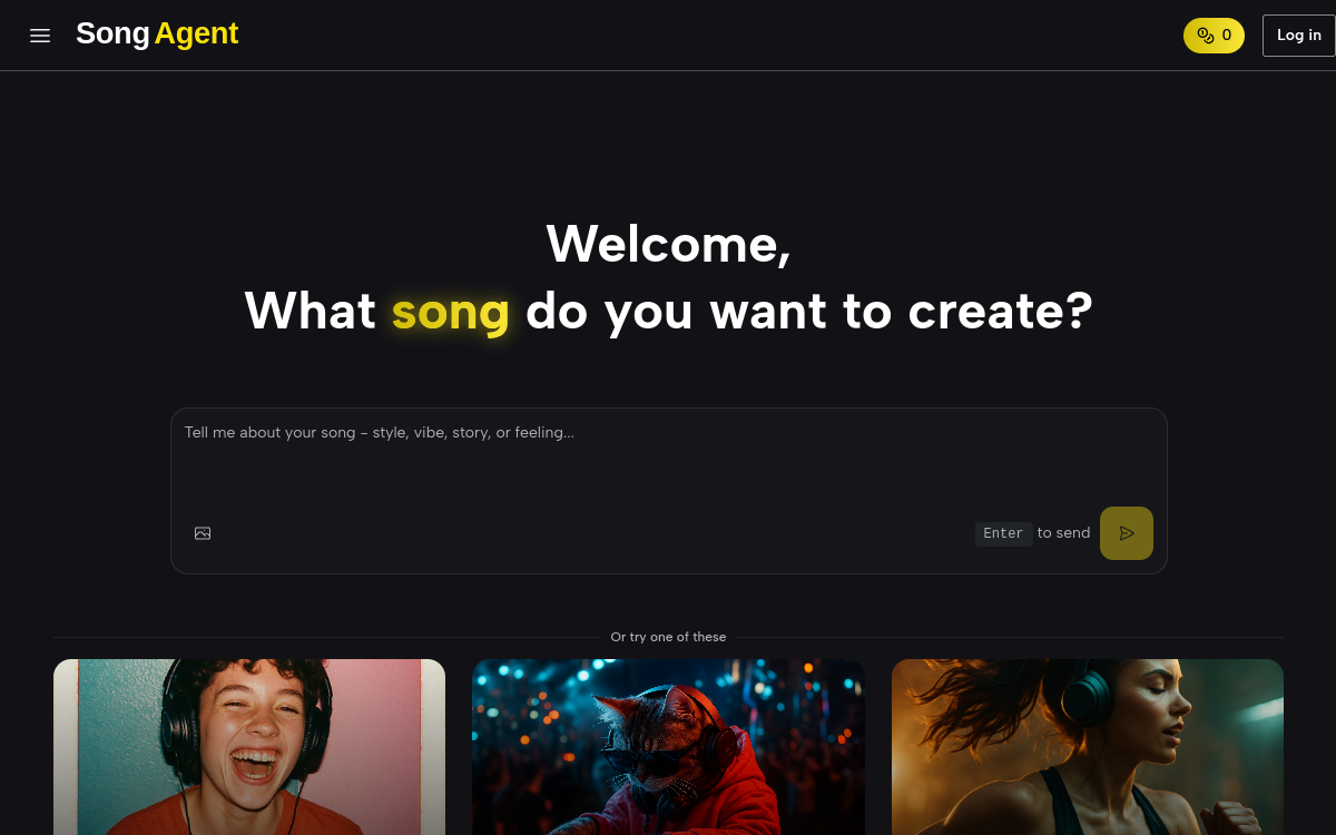Song Agent AI website screenshot