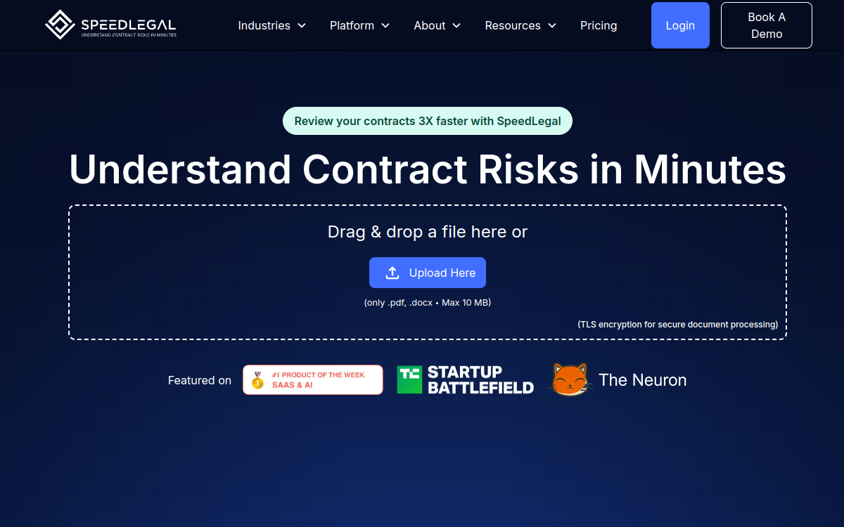SpeedLegal website screenshot