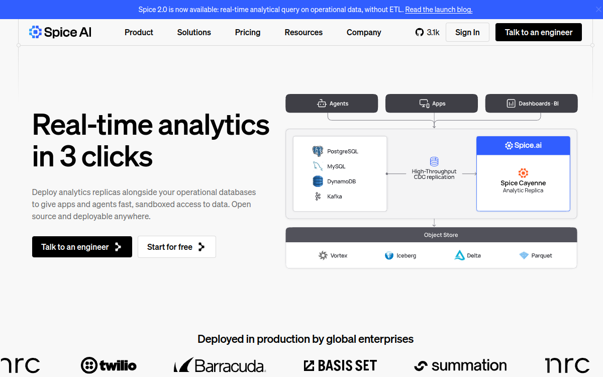 Spice.ai website screenshot