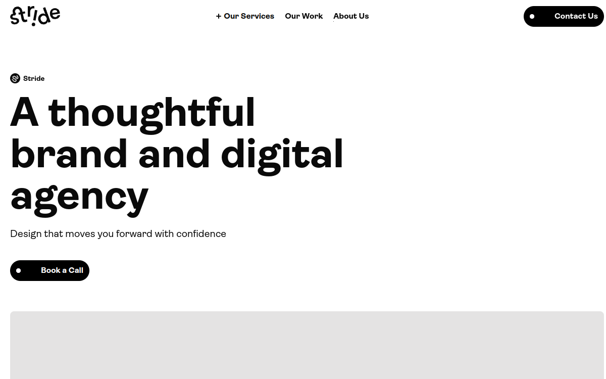 Stride Studio homepage screenshot