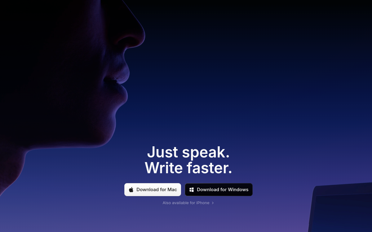 superwhisper website screenshot
