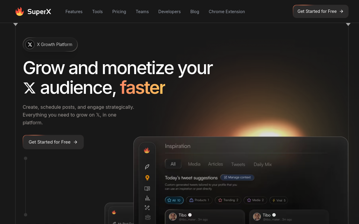 SuperX website screenshot
