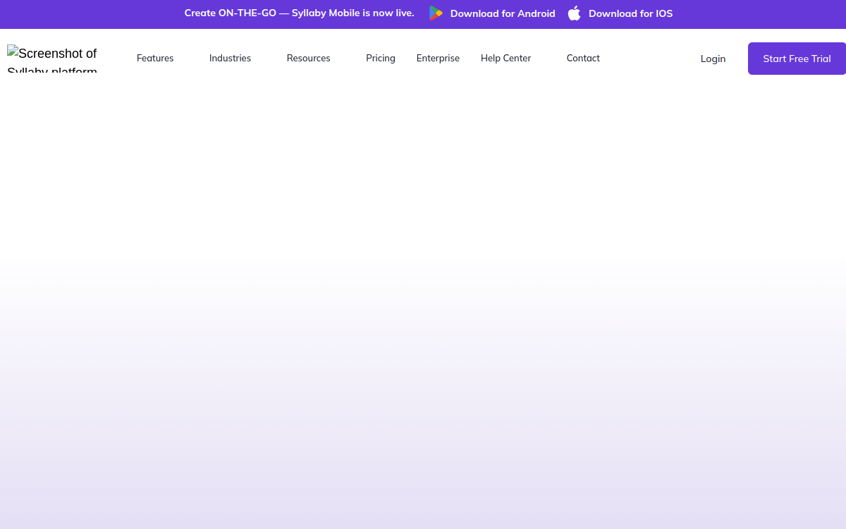 Syllaby website screenshot