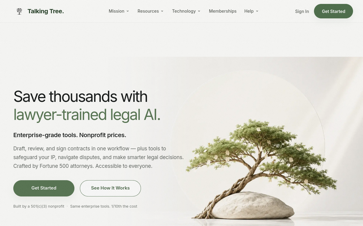Talking Tree website screenshot