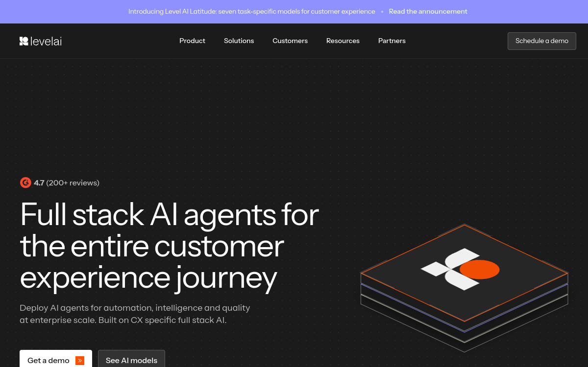 Level AI website screenshot