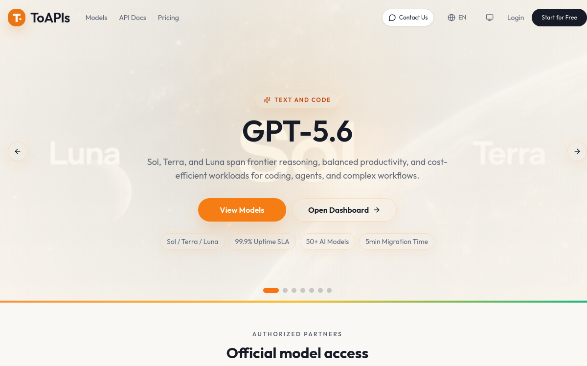 ToAPIs website screenshot