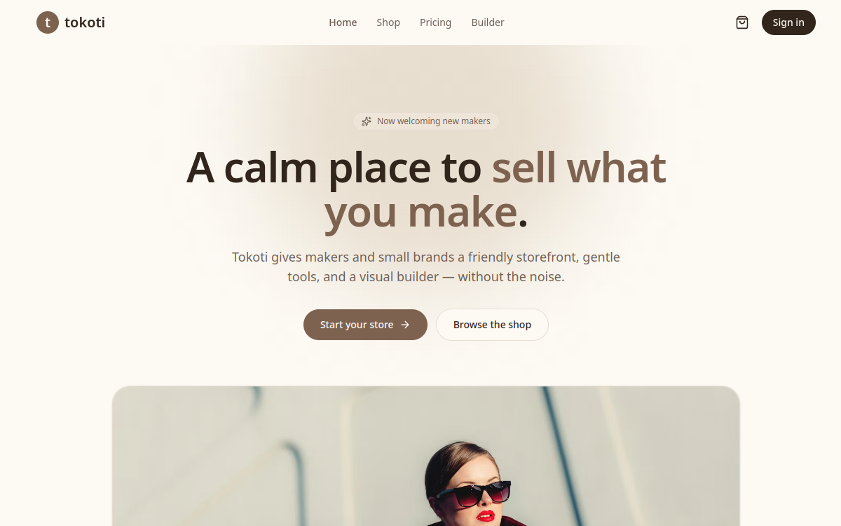 Tokoti — website project designed and built by HEXADECA Solutions