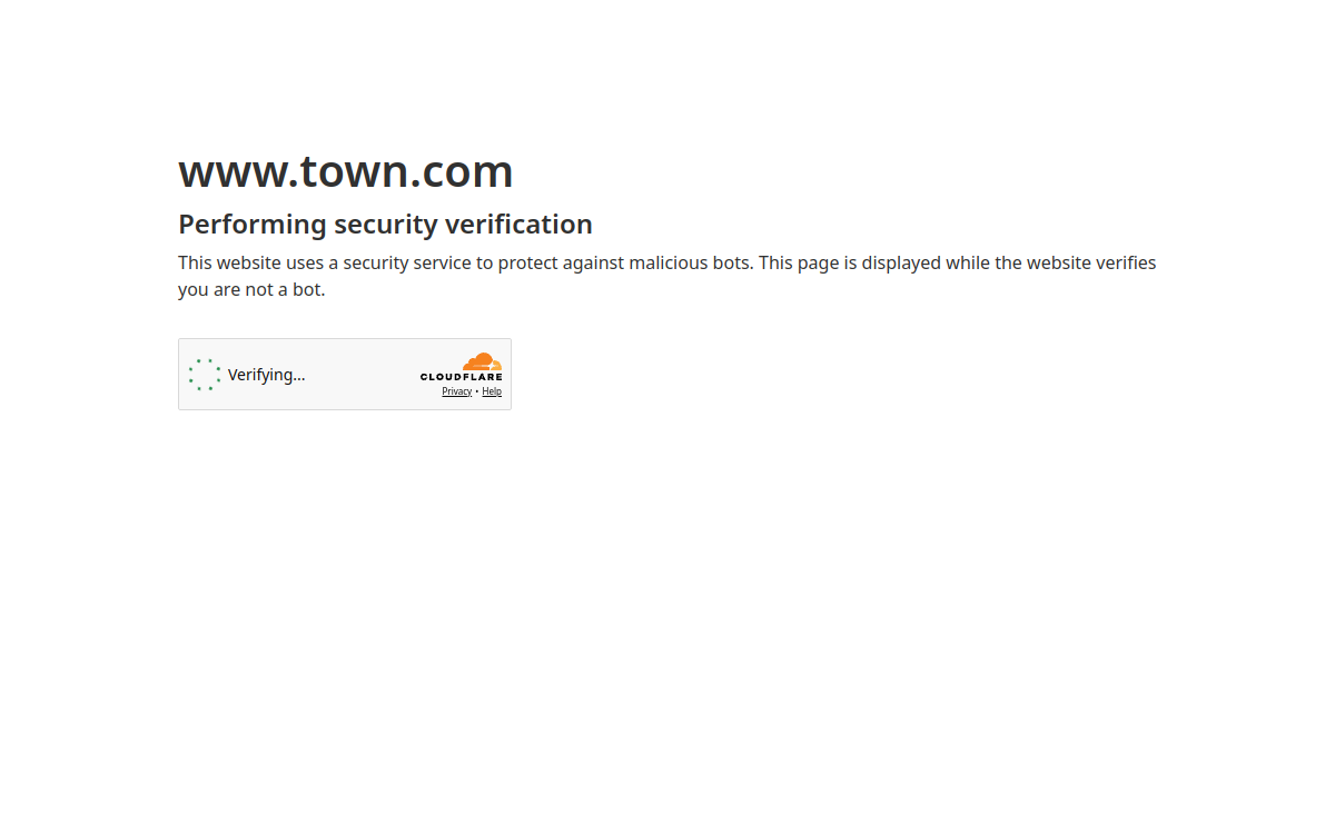 Town website screenshot