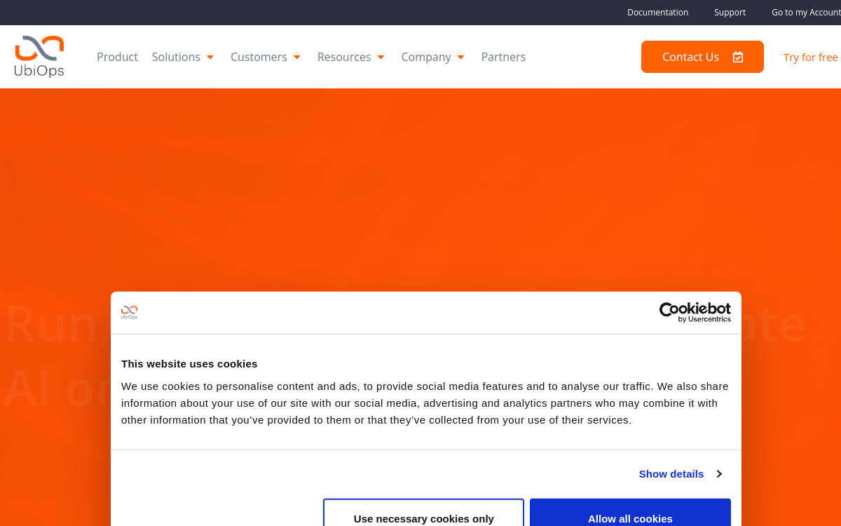 UbiOps website screenshot