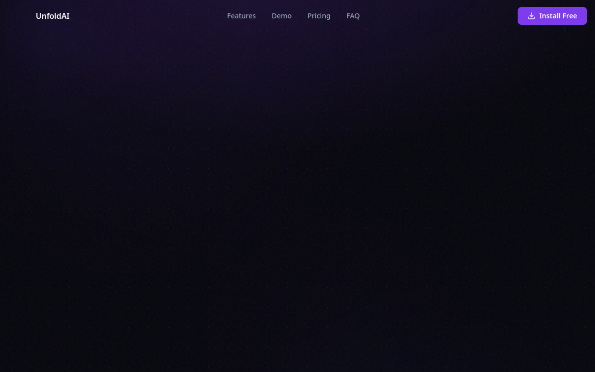 Unfold AI website screenshot