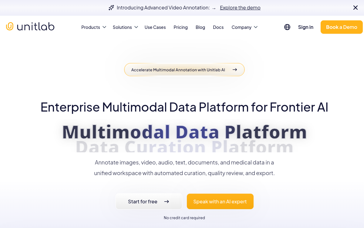 Unitlab AI website screenshot