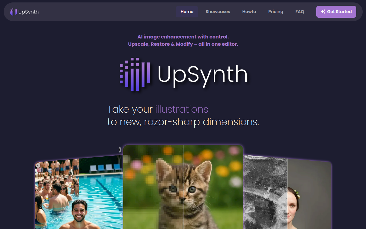 UpSynth website screenshot