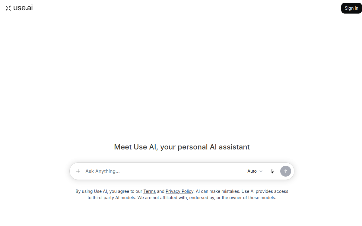 Use AI website screenshot