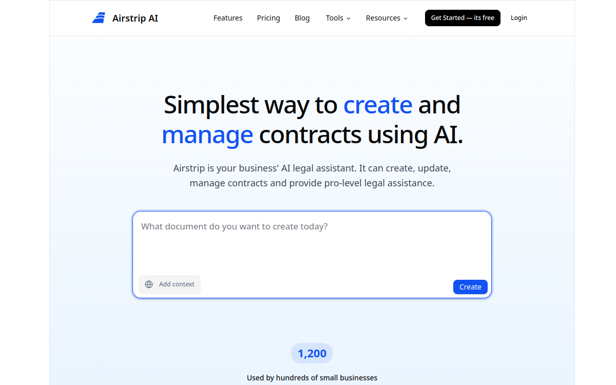 Airstrip AI website screenshot