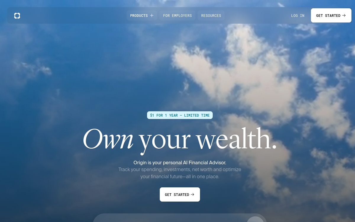 Origin website screenshot