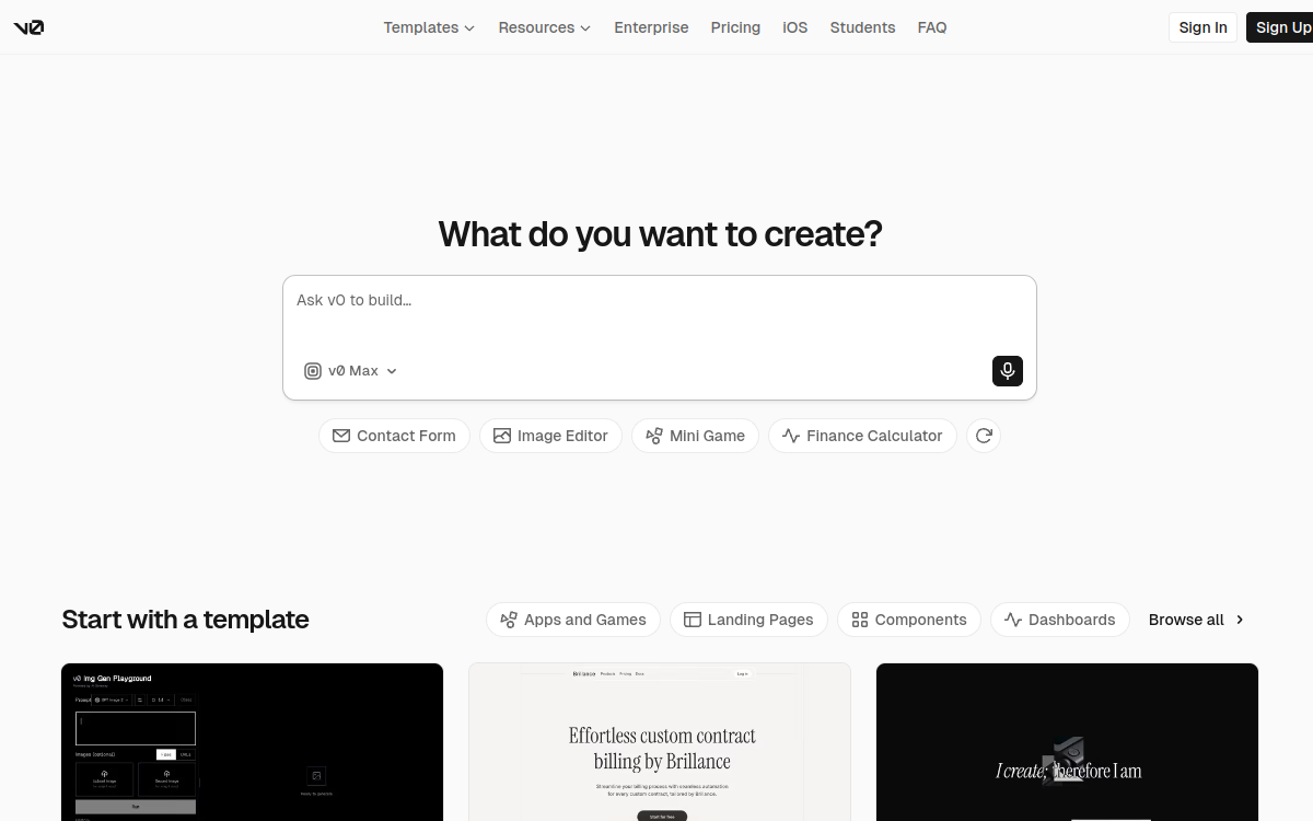 v0 screenshot