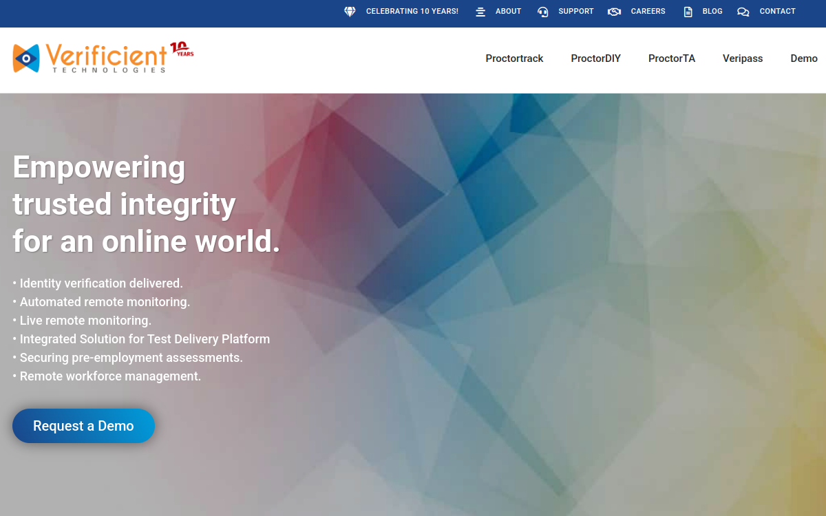 Verificient website screenshot