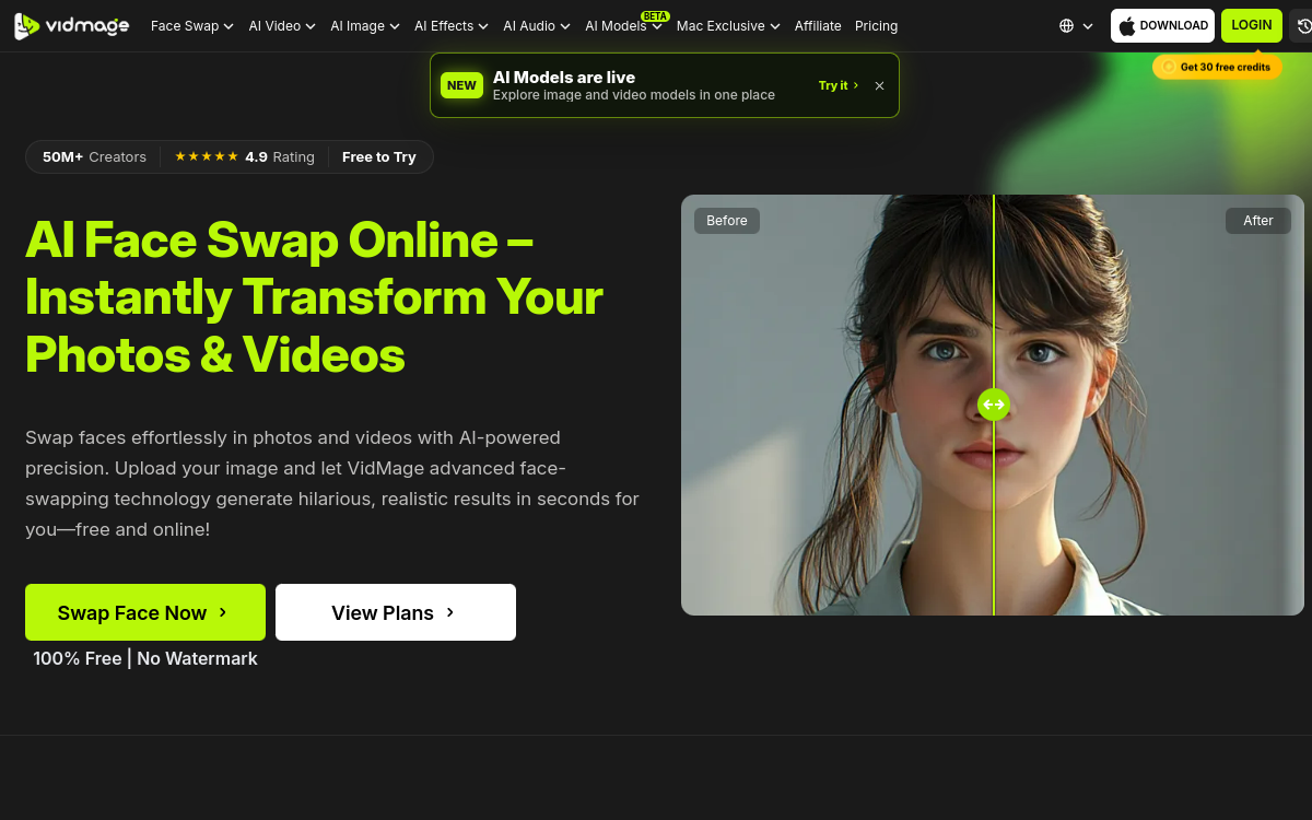 VidMage AI website screenshot