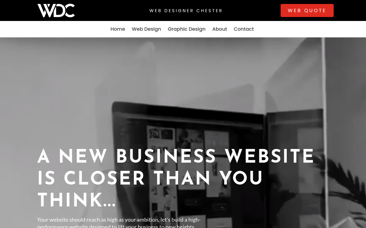 Web Designer Chester homepage screenshot