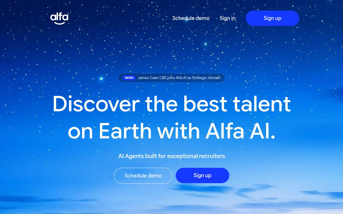 Alfa AI website screenshot